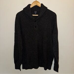 J. Crew Charcoal Lambs Wool Shawl Collar Sweater Men’s Size Medium